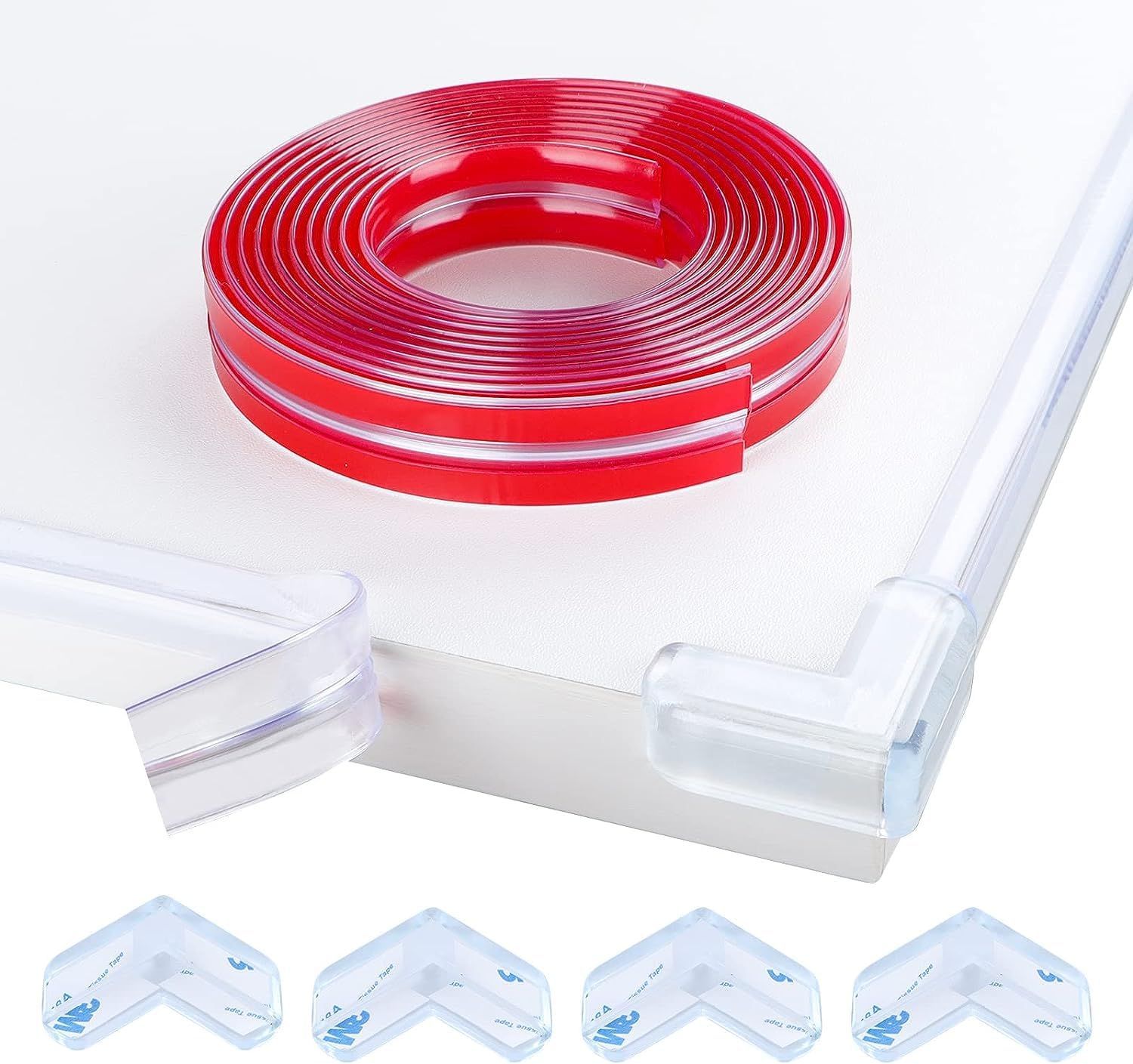 【人気商品】透明 新改良 安全コーナークッション 【3M+4個L型コーナーガード】 PVC 衝撃吸収 コーナーガード 傷害予防 赤ちゃん 家具 幼稚園 学校 安全対策 Ninonly 超強力接着剤 取り付け簡単 