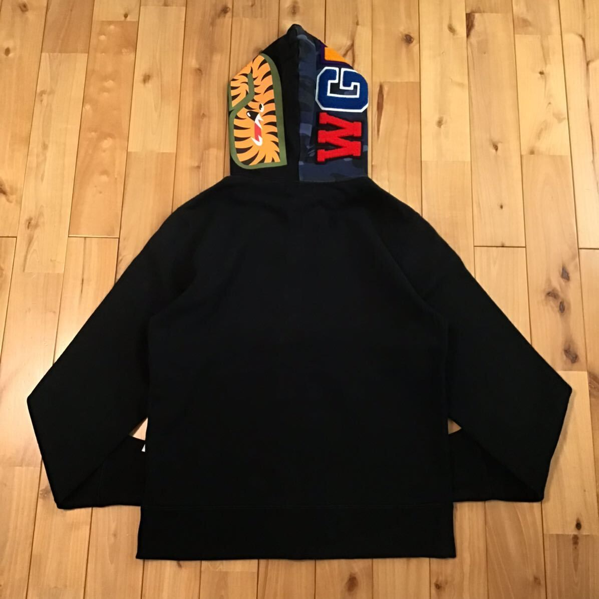 Blue camo × Black シャーク パーカー Lサイズ shark full zip hoodie 
