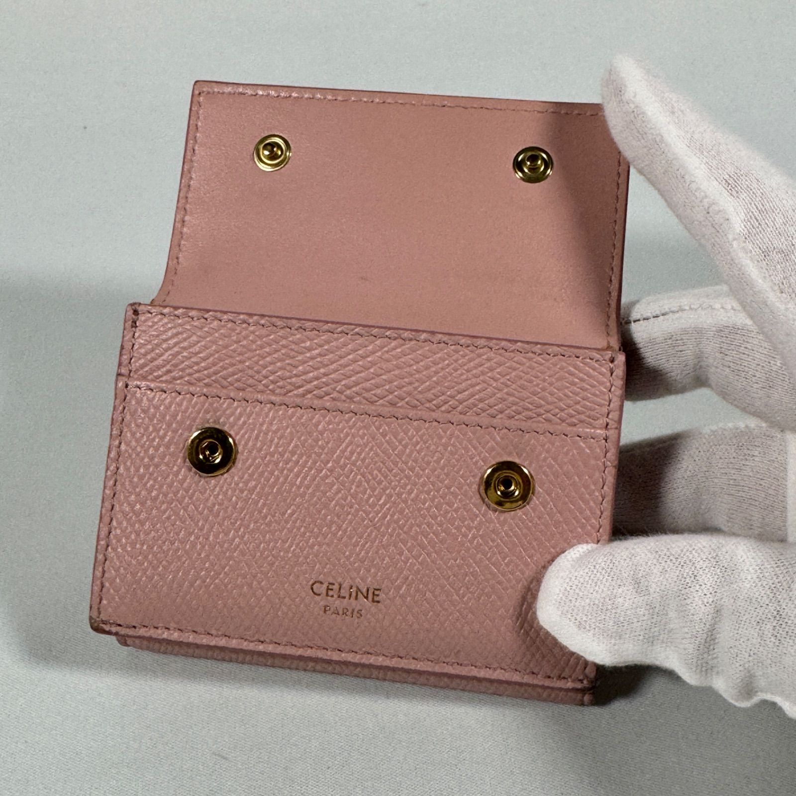 CELINE セリーヌ フォールデッド コンパクト ウォレット レザー