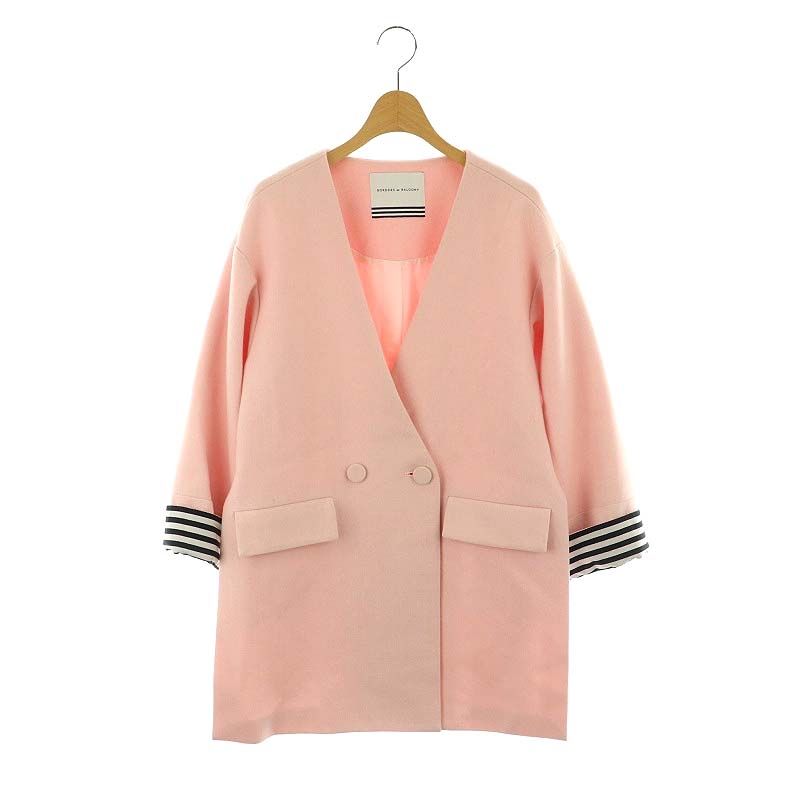 新品】Borders at Balcony ウールヘリンボーンドレス ピンク 【公式通販】