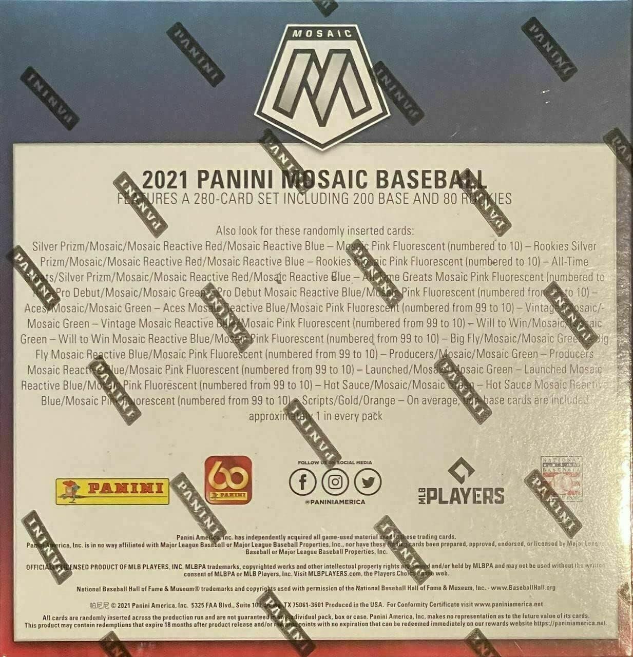 MLB 2021 Panini ( パニーニ ) Mosaic ( モザイク ) ベースボール メガ