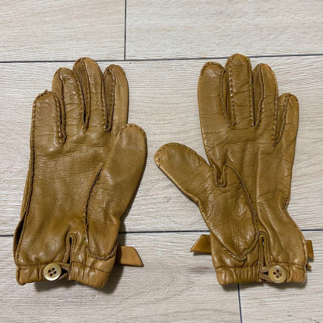PRADA プラダ レザー グローブ 手袋 シープスキン ラムスキン キャメル系 PRADA プラダ レザー グローブ 手袋 シープスキン ラムスキン キャメル