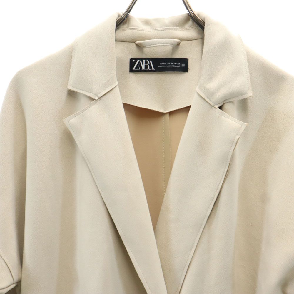 ザラ フェイク スエード ロングコート XS ベージュ ZARA