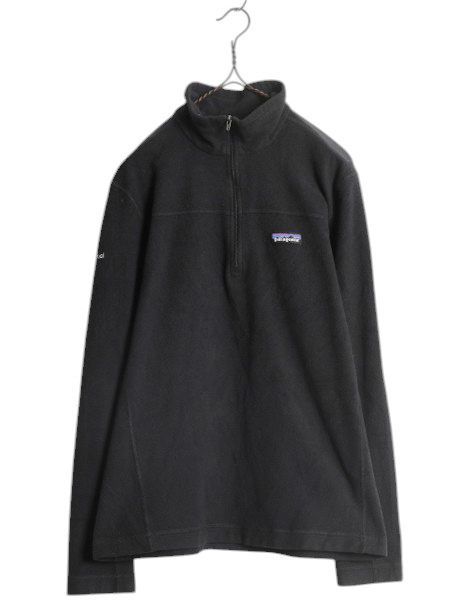 【お得なクーポン配布中!】 パタゴニア マイクロD ハーフジップ フリース プルオーバー メンズ M 黒 17年製 Patagonia ロンT 長袖 Tシャツ アウトドア ハイネック 薄手