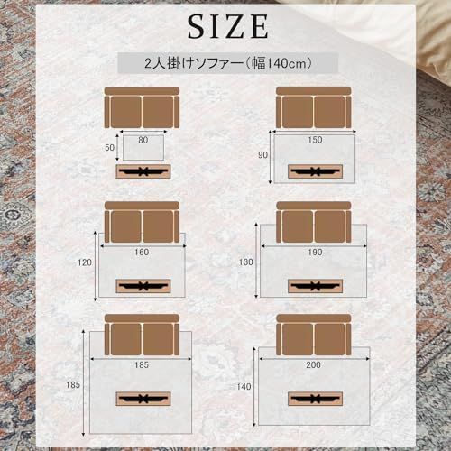 HAOCOO ラグ カーペット 洗える 140 200cm オールシーズン適用
