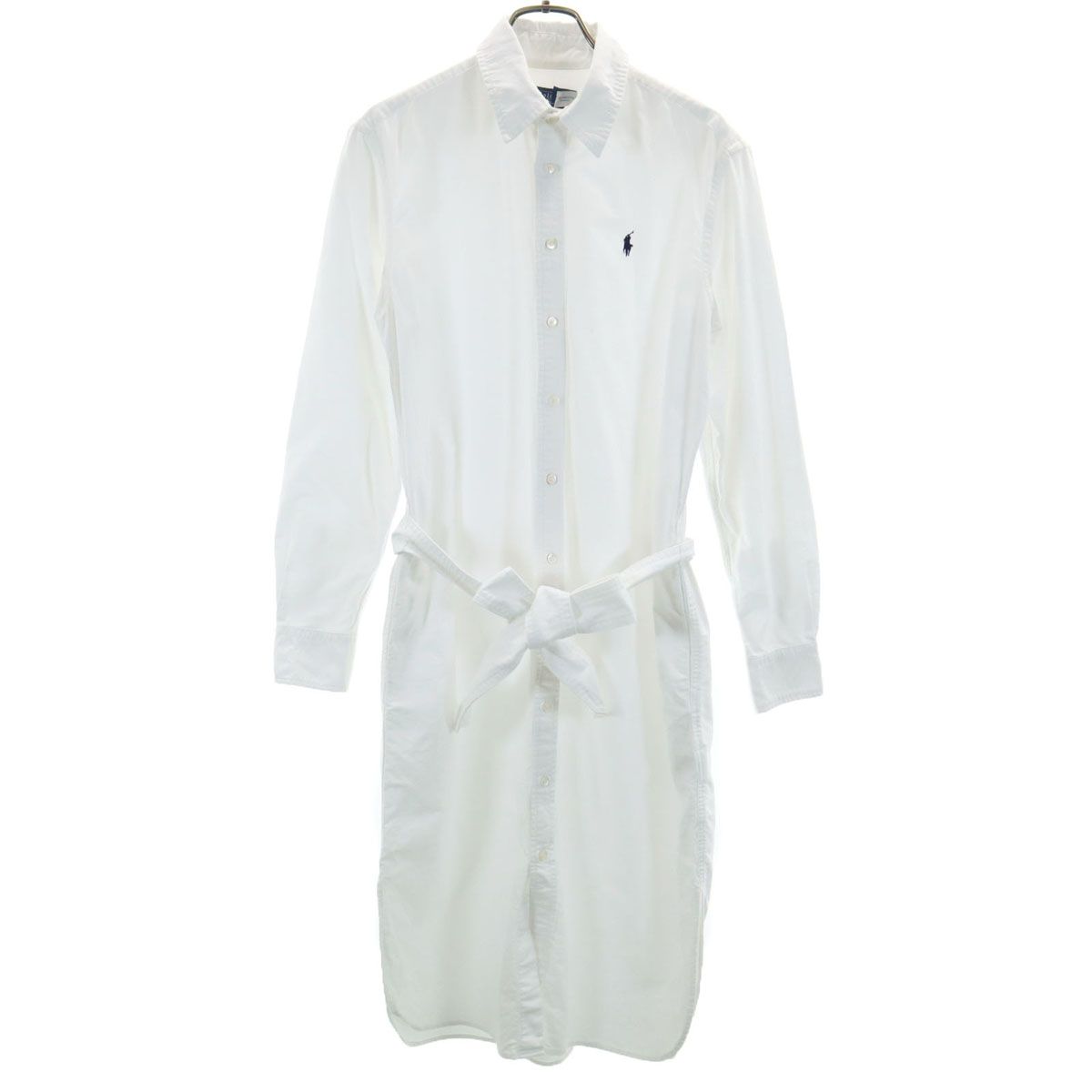 POLO RALPH LAUREN ポロラルフローレン 長袖 ロングワンピース 4 ホワイト キッズ 古着