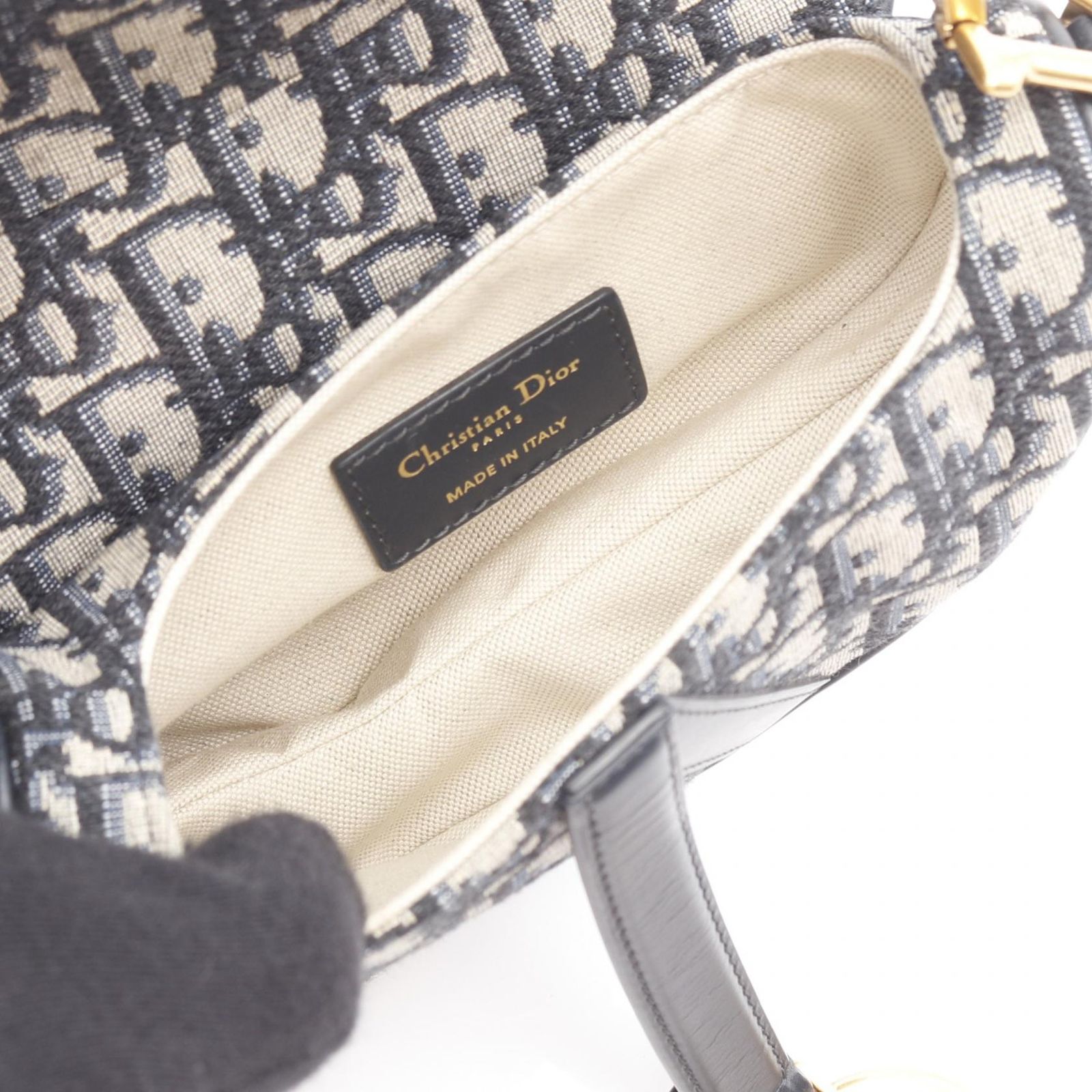 ディオール Dior ハンドバッグ SADDLE サドル オブリーク M0447CTZQ-M928 ネイビー キャンバス レザー オブリーク サドルバッグ ミニ レディース Used A DECORATOM_COM_BR