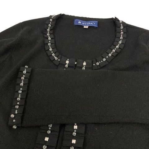 エムズグレイシー M'S GRACY カーディガン 長袖 クルーネック