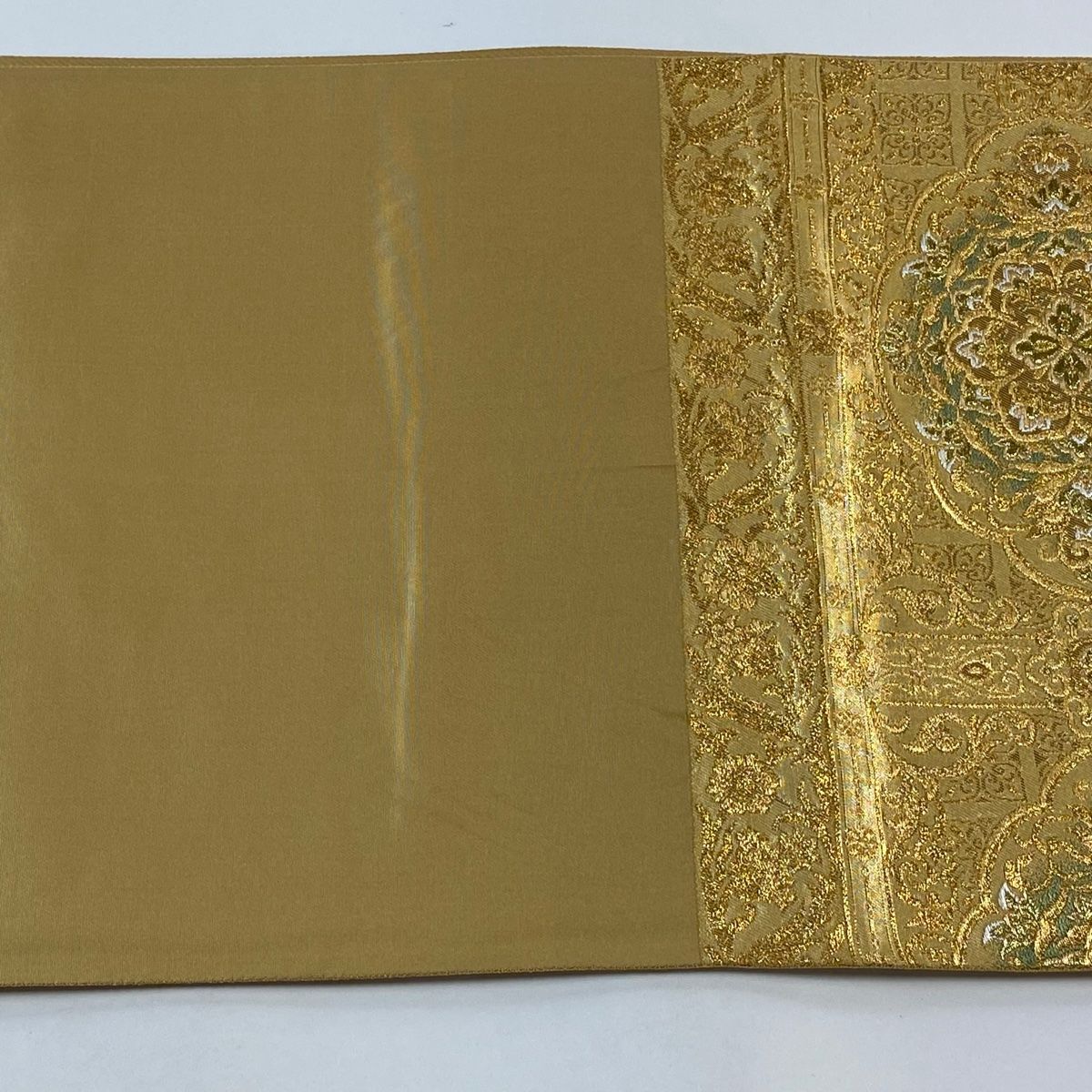 袋帯 六通袋帯 宝祥碧玉華文名品 落款 じゅらく 着物 草花 美品 袋帯 六通袋帯 宝祥碧玉華文名品 落款 じゅらく 着物 草花 美品