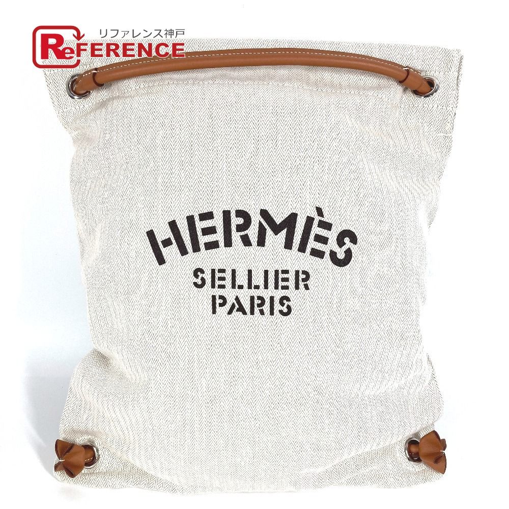 HERMES エルメス リュックサック サック アリーヌ MM サックアリーヌMM トワルシェブロン ベージュ