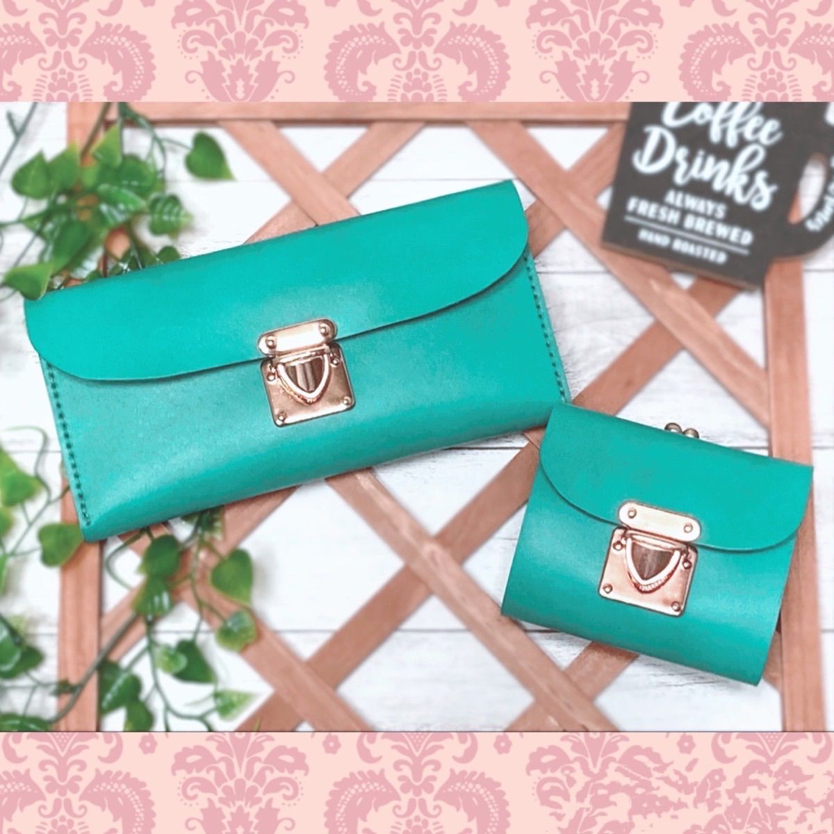 ❤【高級感×可愛い♪】大人オシャレながま口付き総本革ミニ財布♪大人