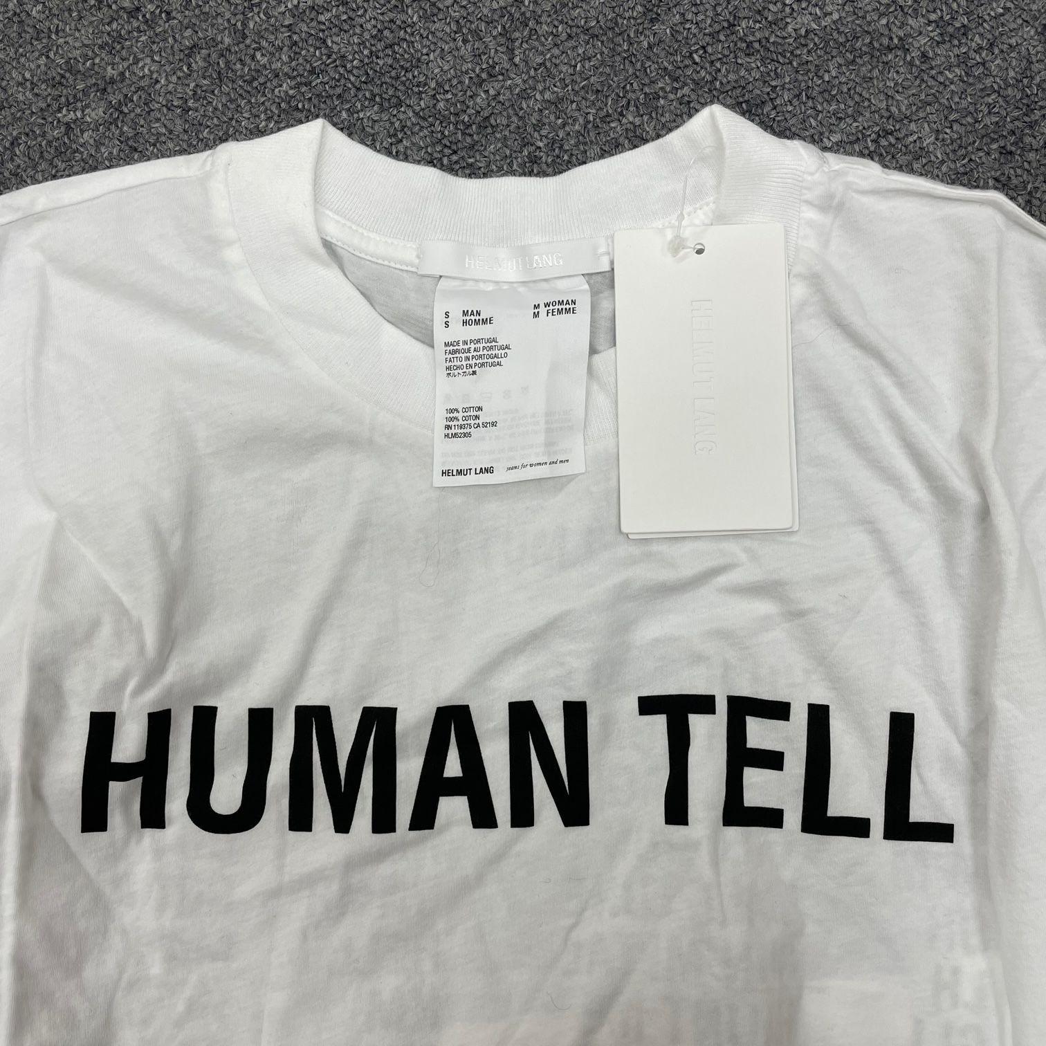 未使用品 HELMUT LANG HUMAN TELL T-SHIRT ロゴプリント クルーネック 
