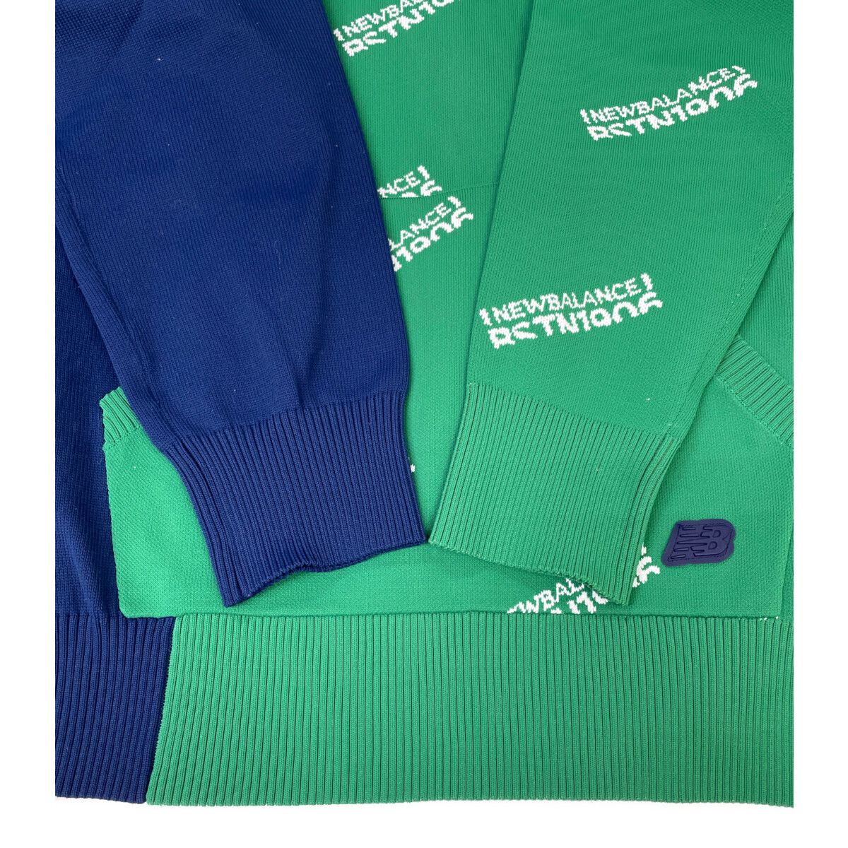 新生の レディース ニューバランスゴルフ New Balance golf セットアップ 2 L 緑×紺 長袖ニット×スカート 高い持続性の