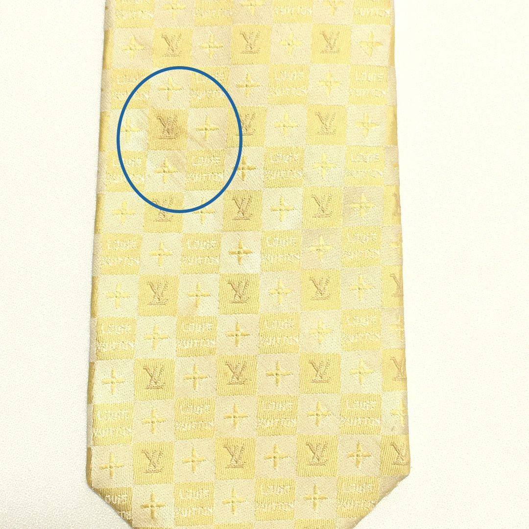 美品 ルイヴィトン Louis Vuitton ネクタイ シルク100% イエロー