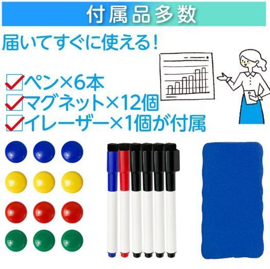 新品 未使用 ホワイトボード 移動180×90 便利 お買い得 - メルカリ