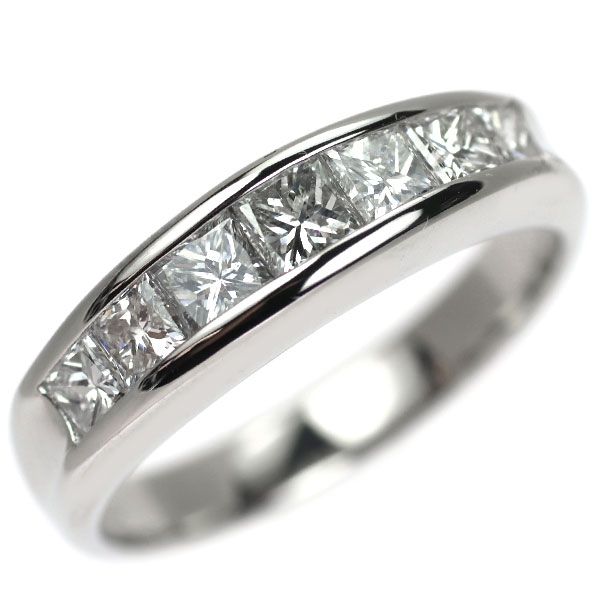 Pt900 プリンセスカット ダイヤモンド リング 1.01ct 一文字 - メルカリ 