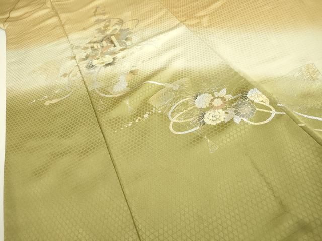 平和屋着物▽訪問着 刺繍 扇面花文 暈し染 金銀彩 やまと誂製