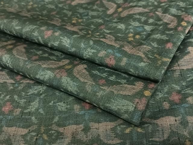 平和屋着物○上質な紬 双鳥花文 鈴乃屋扱い 正絹 逸品 AAAY0112zg  