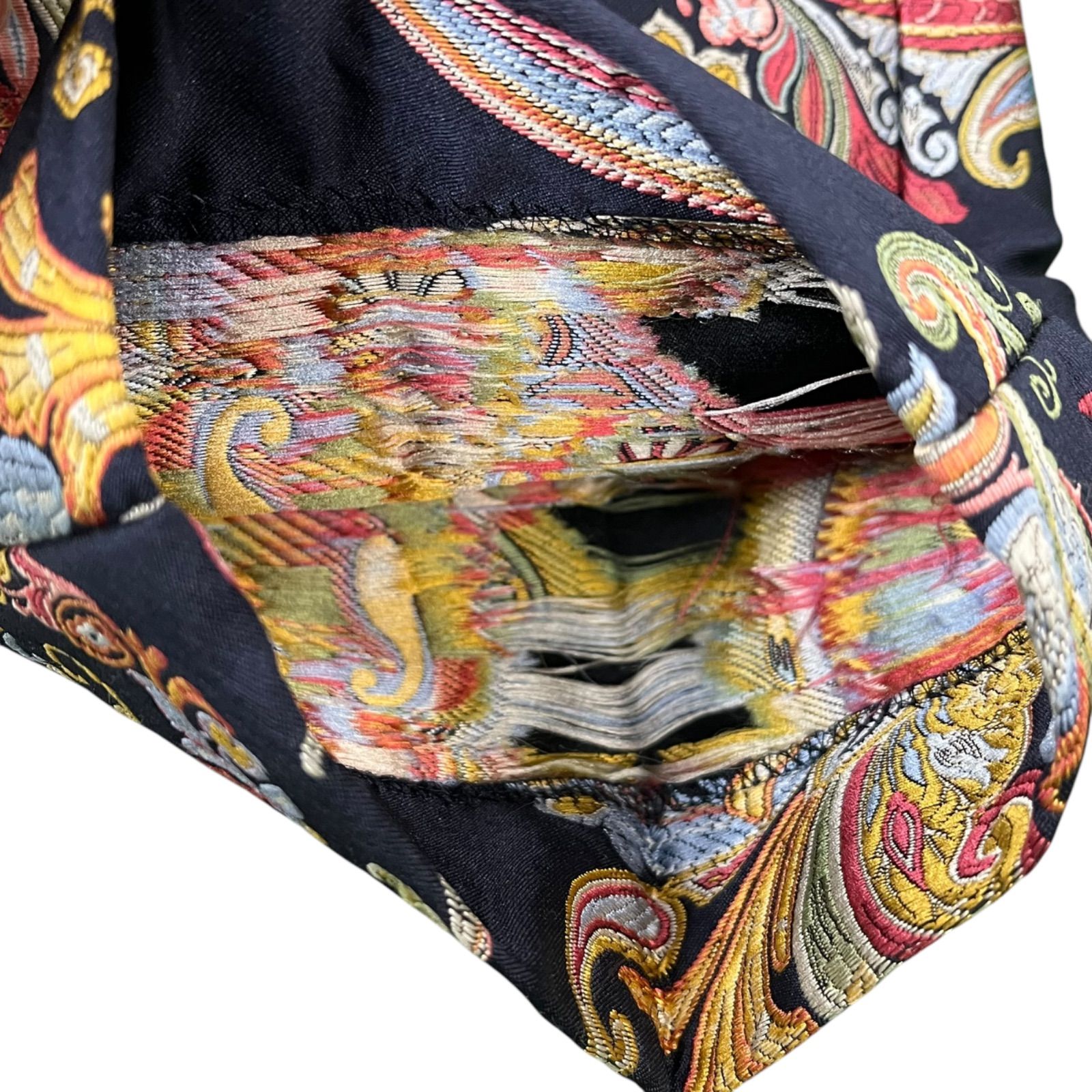 美品 エトロ ETRO 豪華総刺繍ペイズリー柄 パンツ ズボン 40、M、9号