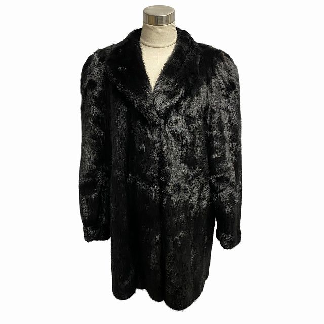FLASH MOONBAT ミンクコート 毛皮 リアルファー 黒 ブラック 13号 XL