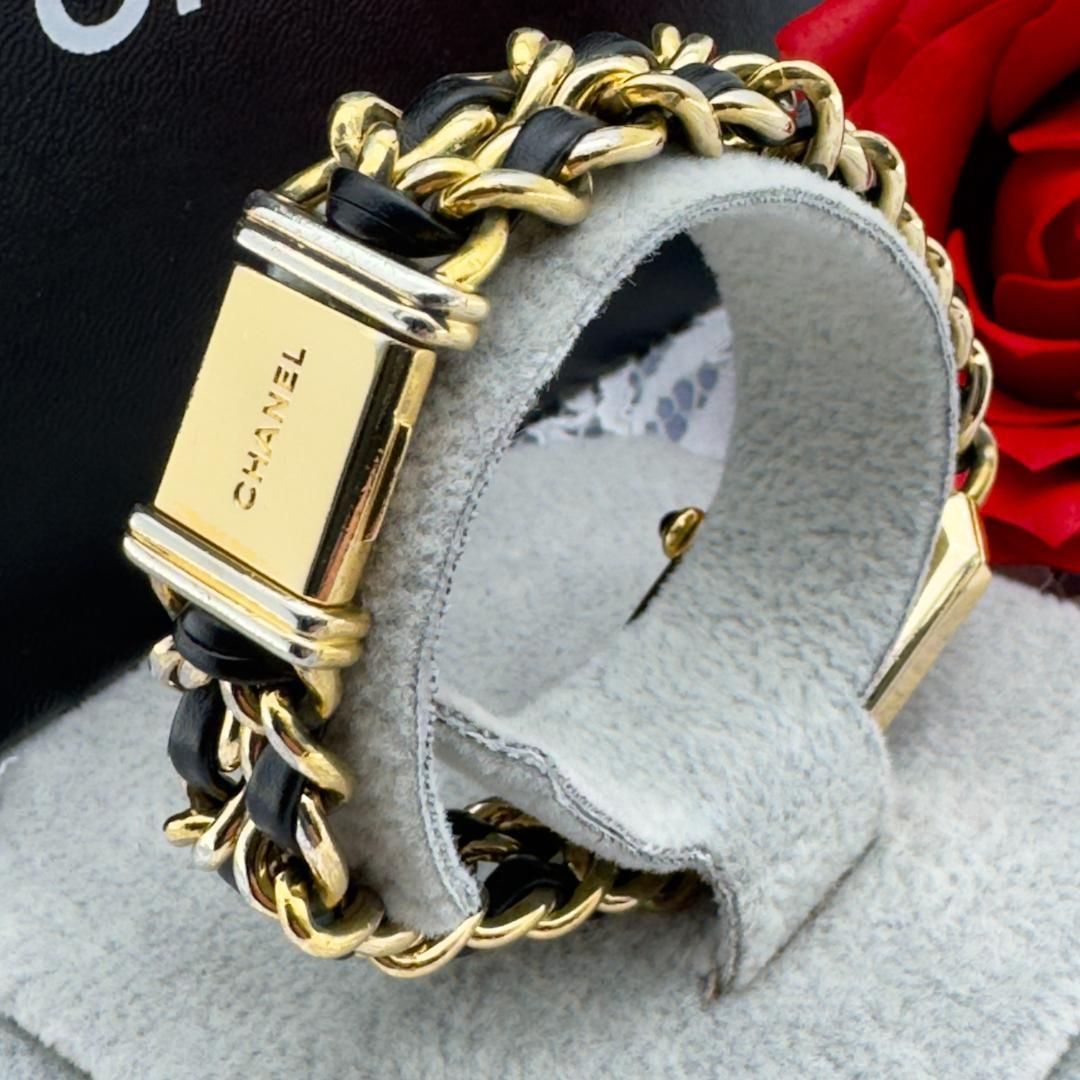 ✨極上品✨ シャネル プルミエールL 黒文字盤×ゴールド クォーツ 時計  