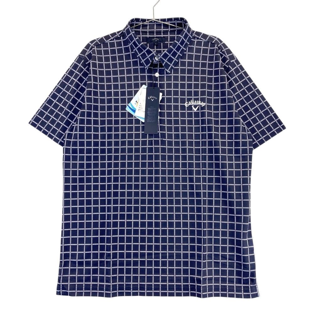 サイズ 3L CALLAWAY キャロウェイ 半袖ポロシャツ 格子柄 ネイビー系 240101395125 ゴルフウェア メンズ ストスト