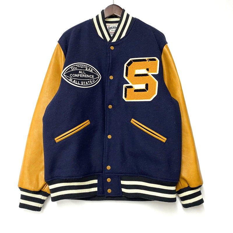 品 HOUSTON ヒューストン WILD CATS MELTON AWARD JACKET 51190 ワイルドキャッツ メルトンアワードジャケット アウター 145-251018-ay-05-izu