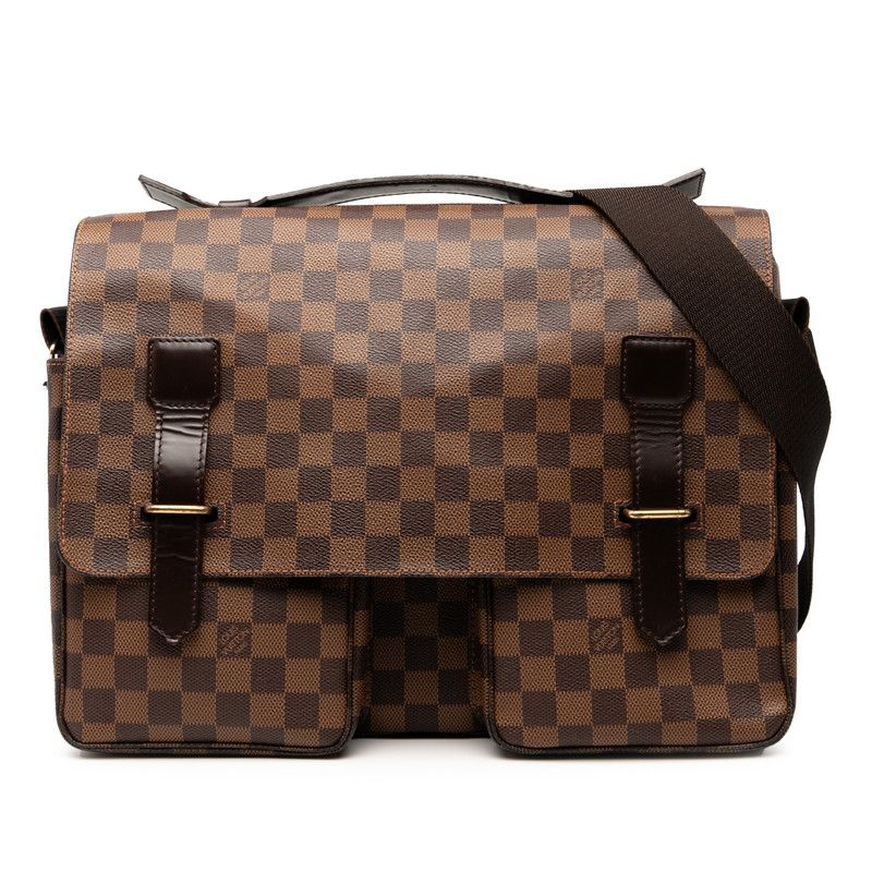 ルイ ヴィトン ダミエ ブロードウェイ ハンドバッグ ショルダーバッグ N42270 ブラウン PVC レザー メンズ LOUIS VUITTON 1-0235692