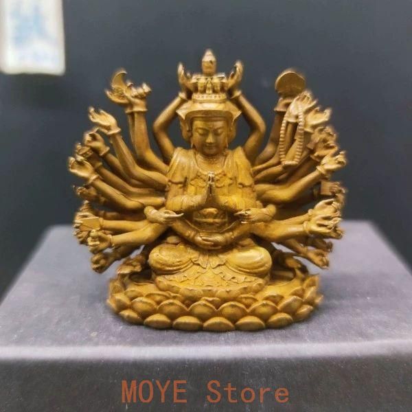 銅製 準提仏母像 千手観音 装飾品 工芸品 美術品 置物 仏教美術 準提菩薩 準提仏母像身辺 千手観音小仏像 銅製 工芸品