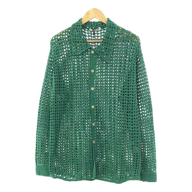 新品】 AURALEE / オーラリー | HAND CROCHET COTTON KNIT SHIRTS / ハンド クロシェ ニット シャツ |  1 | green | レディース - メルカリ