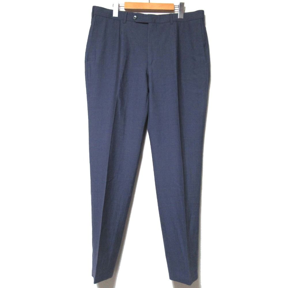 美品 Ermenegildo Zegna SU MISURA エルメネジルドゼニア ス ミズーラ ハイパフォーマンスシリーズ スラックスパンツ 7-52R ネイビー メンズ 古着 中古 USED