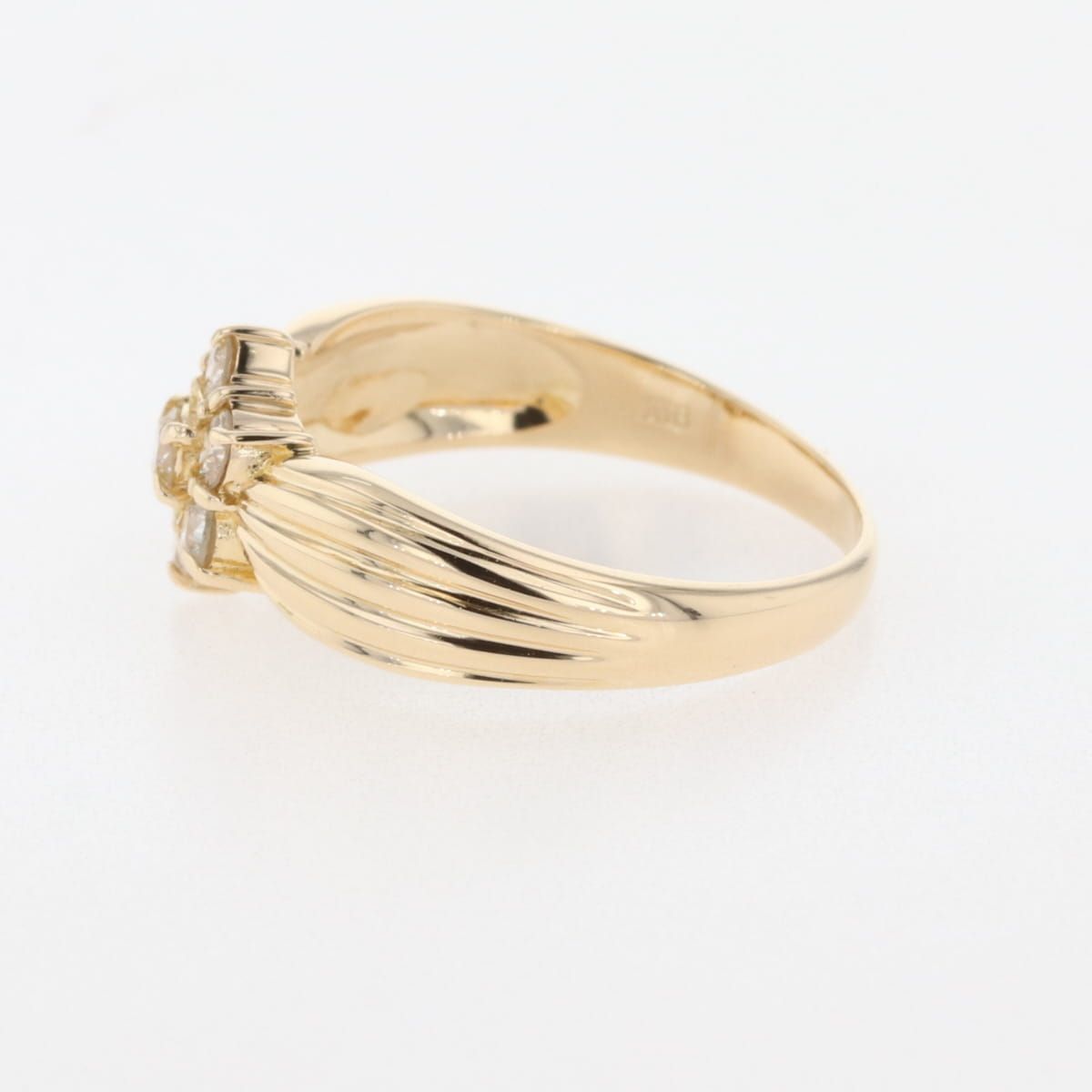 k18 メレダイヤリング10号♪ メレダイヤ デザインリング 10号 K18