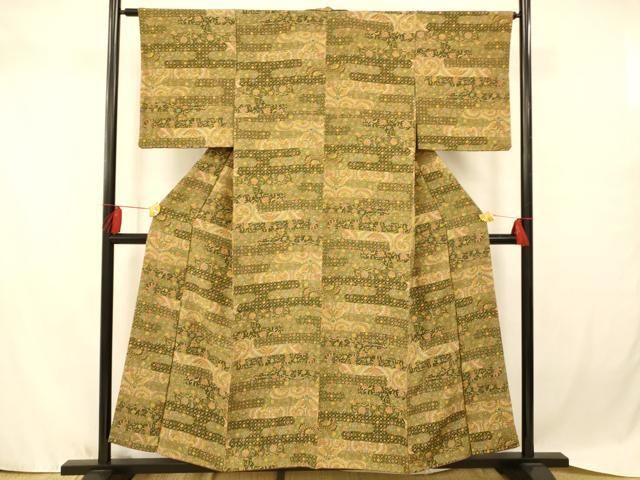 平和屋着物○上質な色無地 辻が花地紋 薄紅梅色 正絹 逸品 未