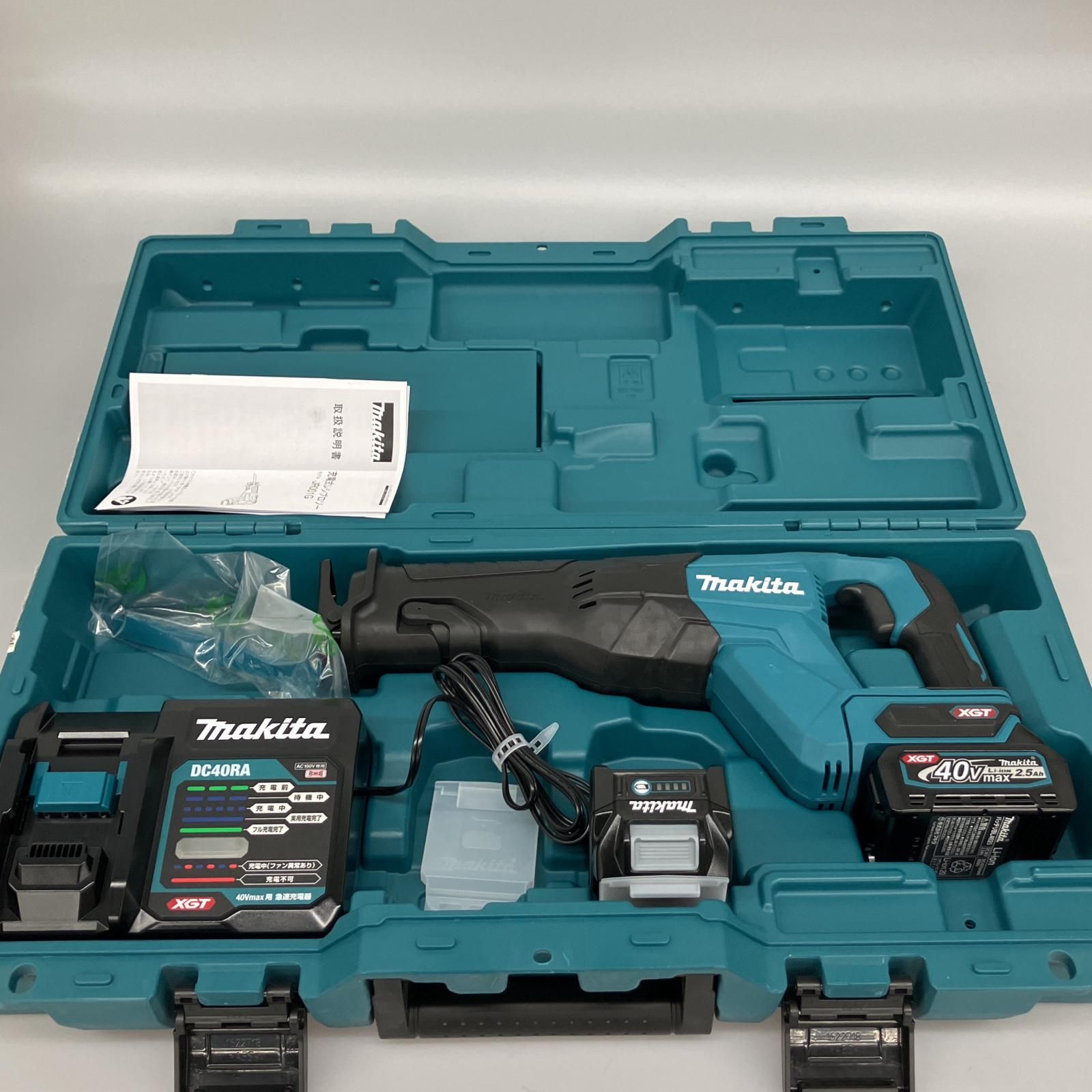 △△MAKITA マキタ 40v 充電式レシプロソー バッテリーx2 充電器 ケース付 JR001GRDX ブルー