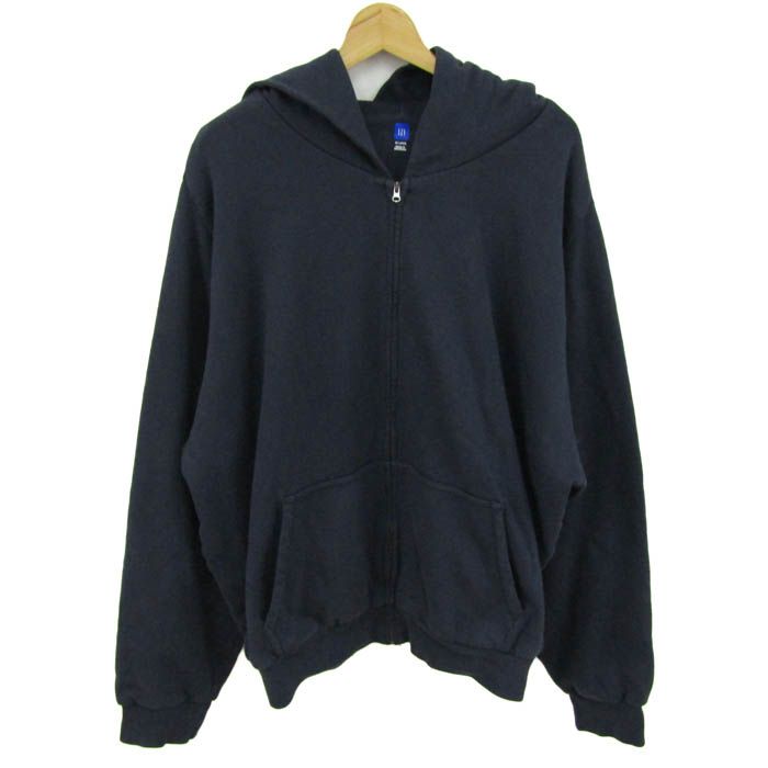 イージー フルジップパーカー 長袖 YEEZY GAP 大きいサイズ トップス メンズ XXLサイズ ネイビー YZY