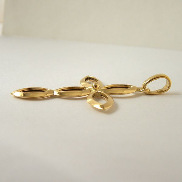 K18YG地金ペンダントトップ 十字架 中古品 K18 ペンダントトップ