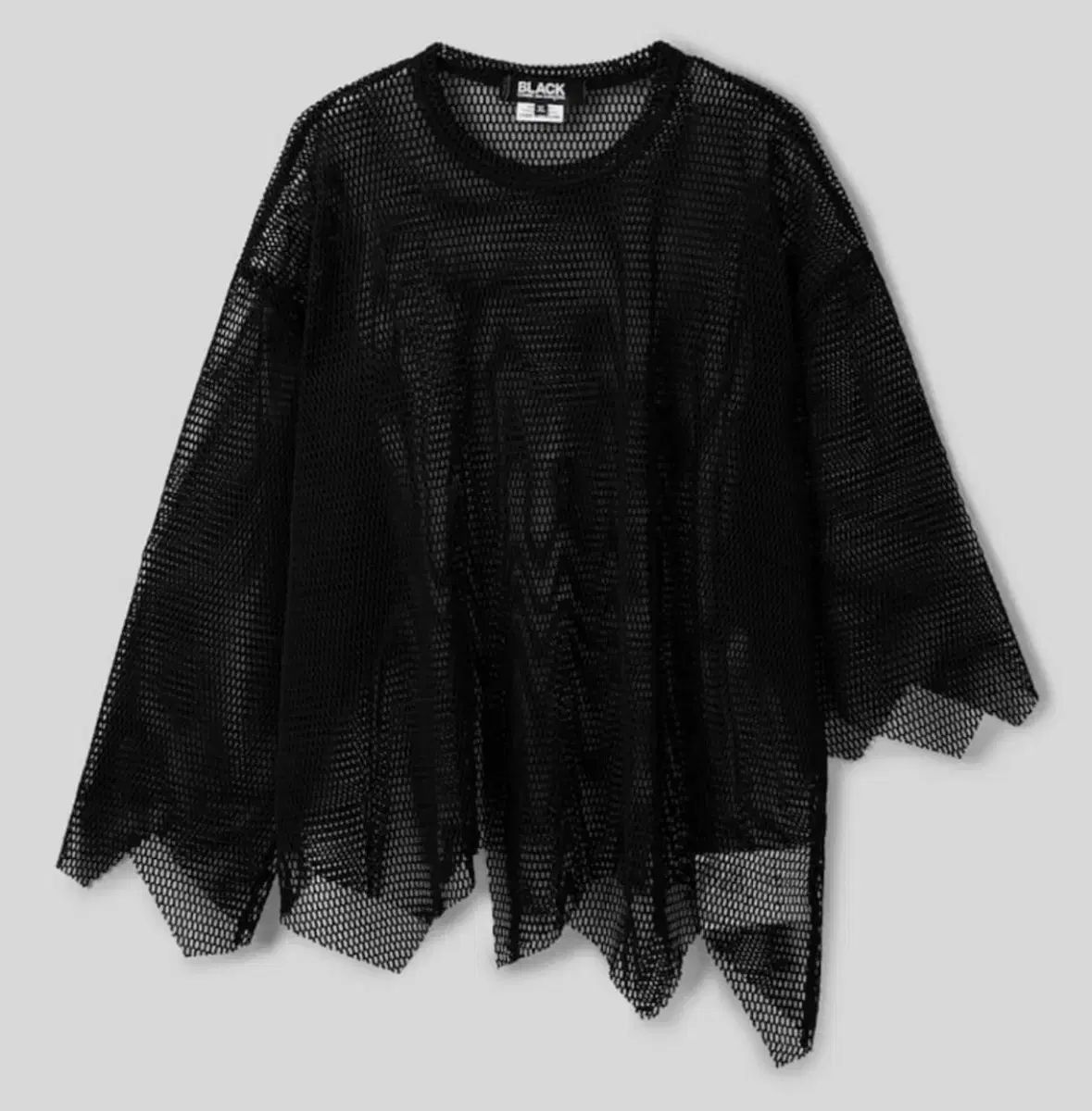 COMME des GARCONS コム デ ギャルソン 黒 ポリエステル メッシュ レイヤード トップス