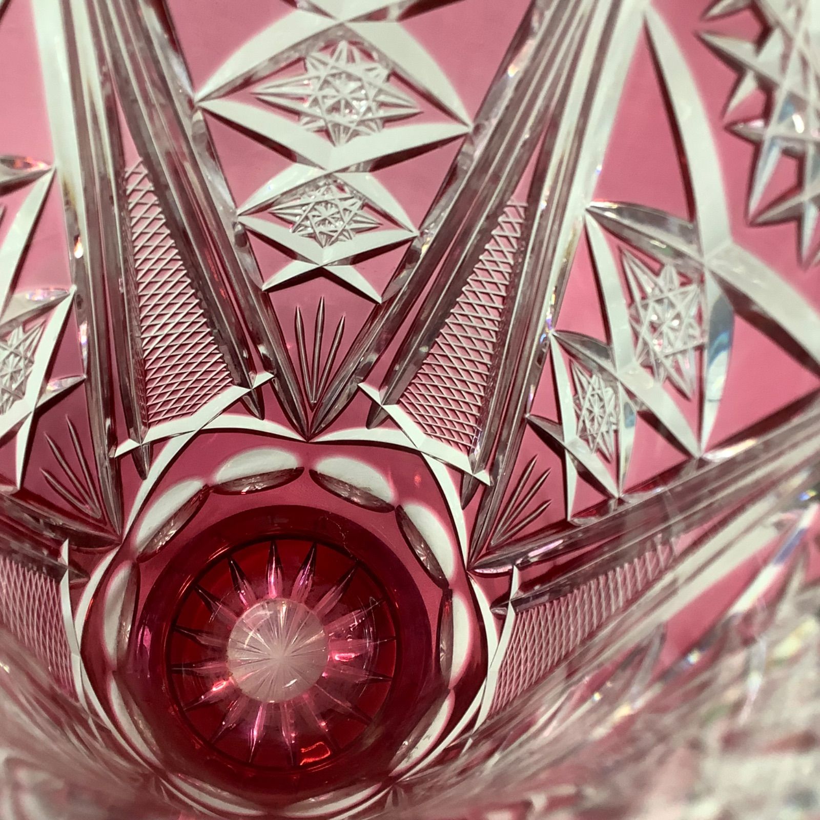 NACHTMANN ナハトマン 切子 花瓶 フラワーベース 赤色 高さ30㎝ C703
