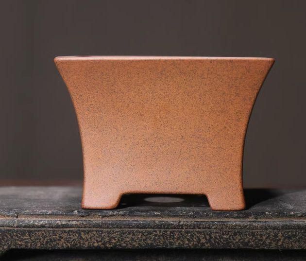 紫砂鉢 柴焼 正方形 漂口四方鉢 盆栽鉢 植木鉢 小品盆栽鉢 大