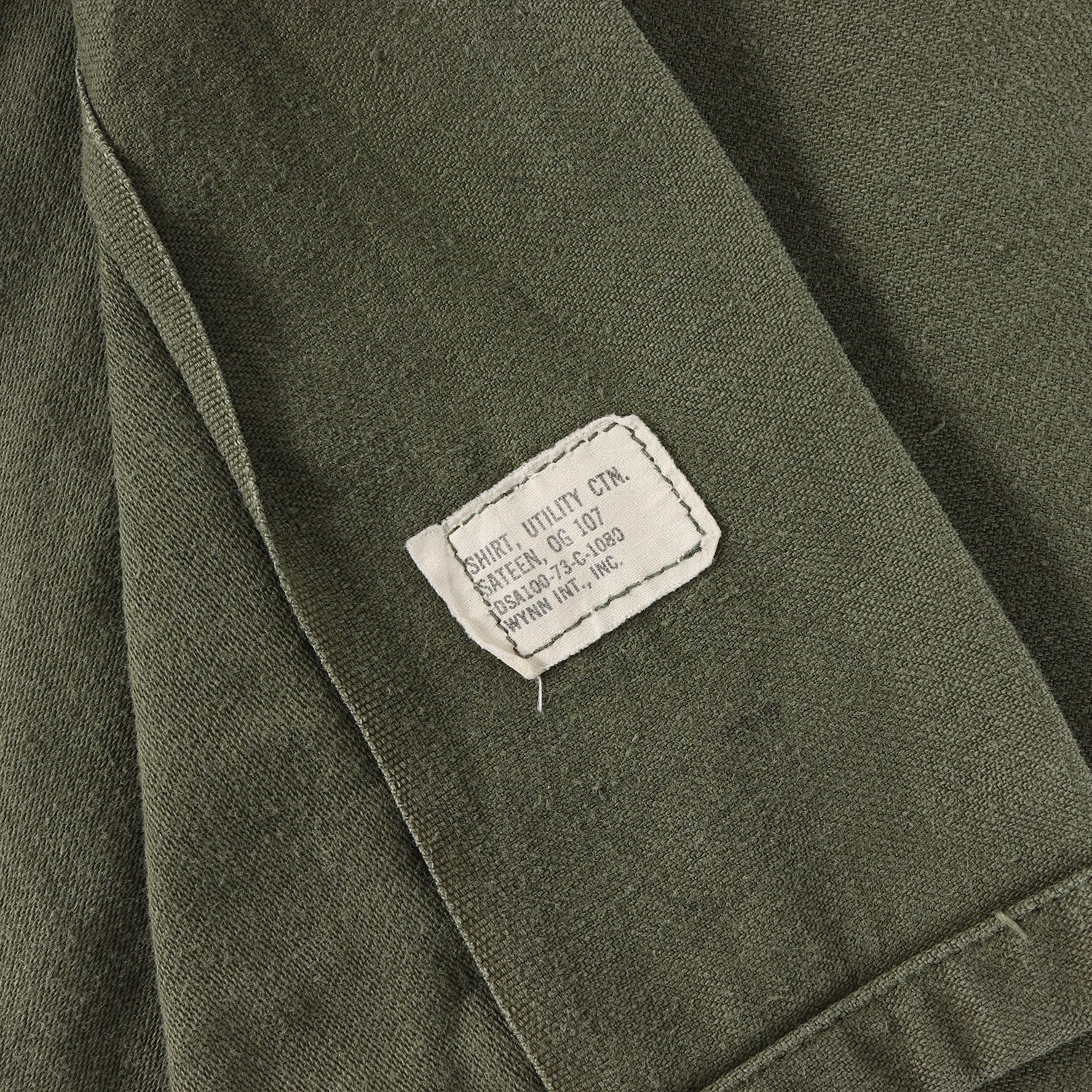 70s 米軍実物 USMCステンシル入り コットンサテン ユーティリティ 
