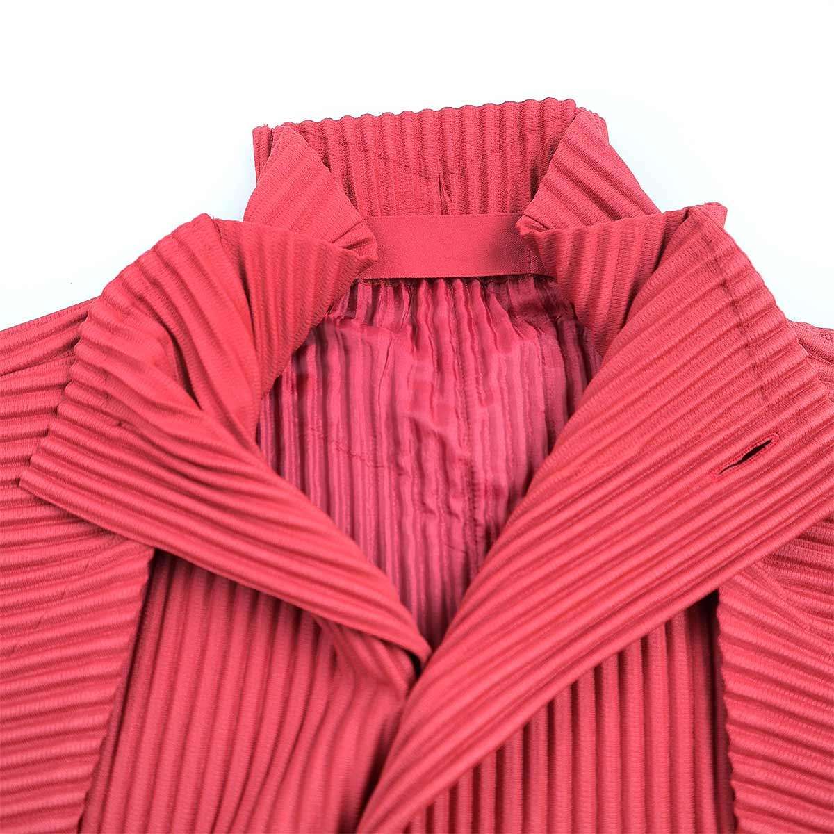 HOMME PLISSE ISSEY MIYAKE (オムプリッセ イッセイ ミヤケ) プリーツジャケット レッド サイズ:SIZE 2