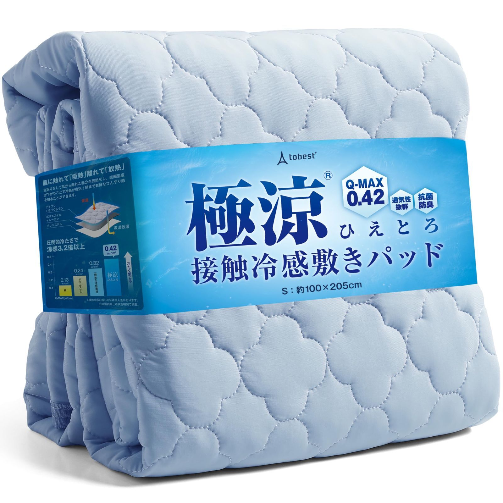 シングル Q-MAX0.42 ムレを放出 敷きパッド 吸湿放湿 防ダニ 冷