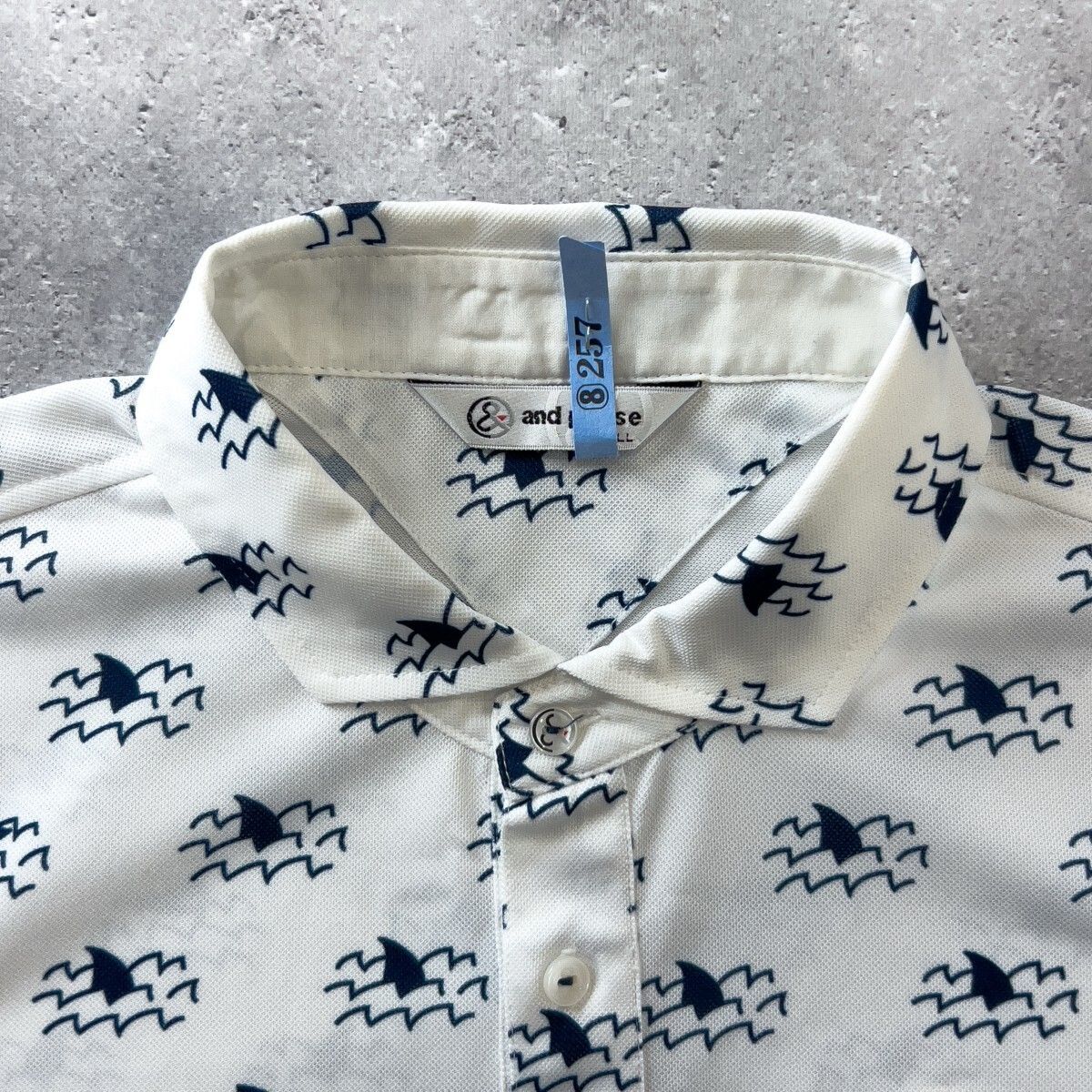 andperseアンパスィ ゴルフウェア 半袖ポロシャツ　メンズL【美品】 楽天市場】【超美品】アンパスィ 半袖ポロシャツ ネイビー×白 猿