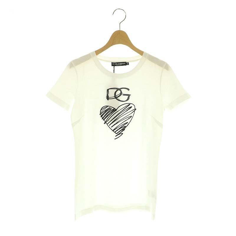 ドルガバ 　ドルチェ＆ガッバーナ　レディース　Tシャツ 　白　ハート　36 ドルガバ ドルチェ＆ガッバーナレディースTシャツ 白ハート36