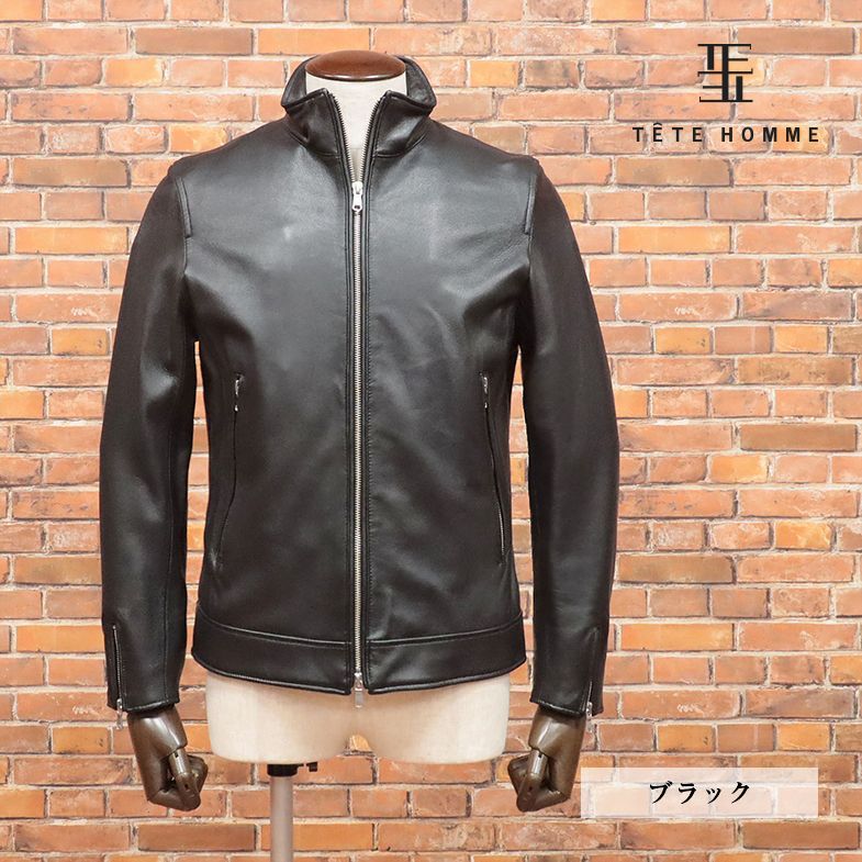 秋冬/TETE HOMME/Mサイズ/レザーブルゾン やわらか 上質 羊革