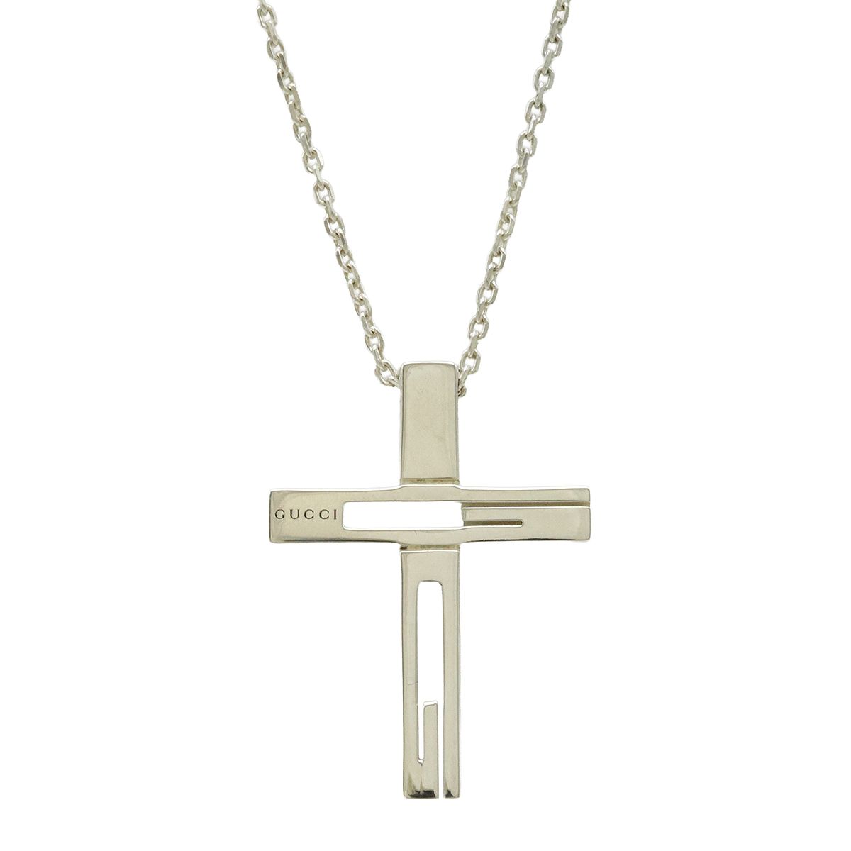 正規品 GUCCI クロス 十字架 ネックレス sv925 銀製品 ag925 GUCCI グッチ Gモチーフ クロス 十字架 ネックレス ペンダント