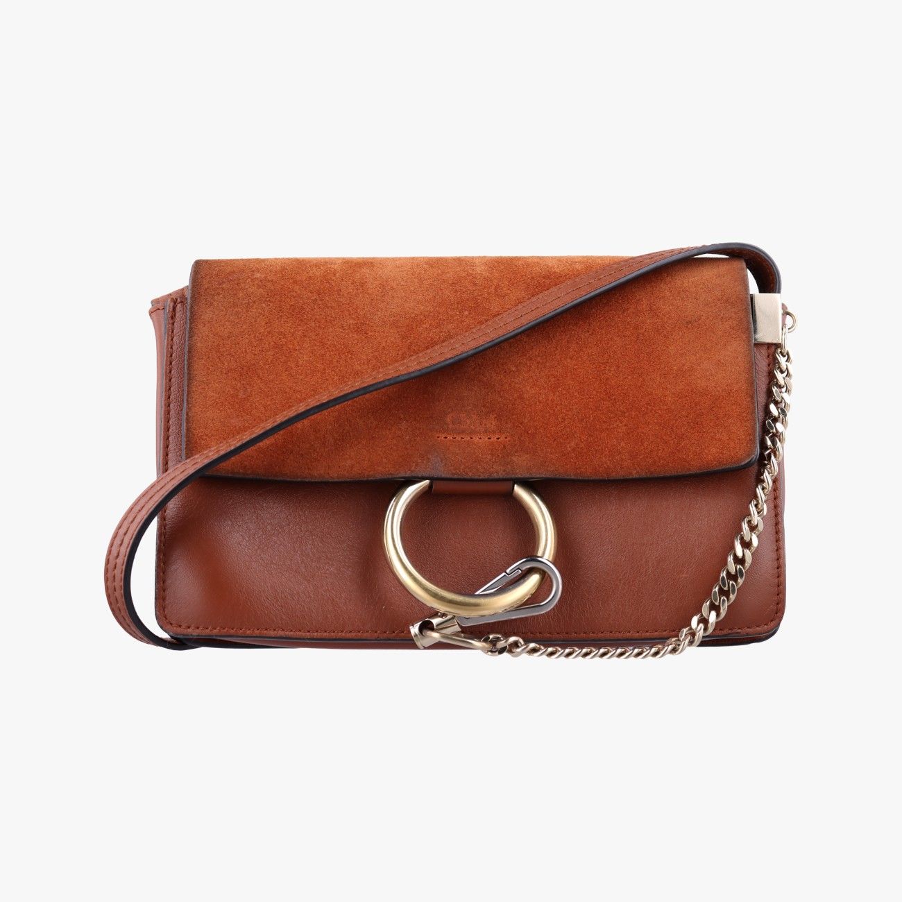 クロエChloeフェイ ブラウン レザー×スエード 03-16-99-65