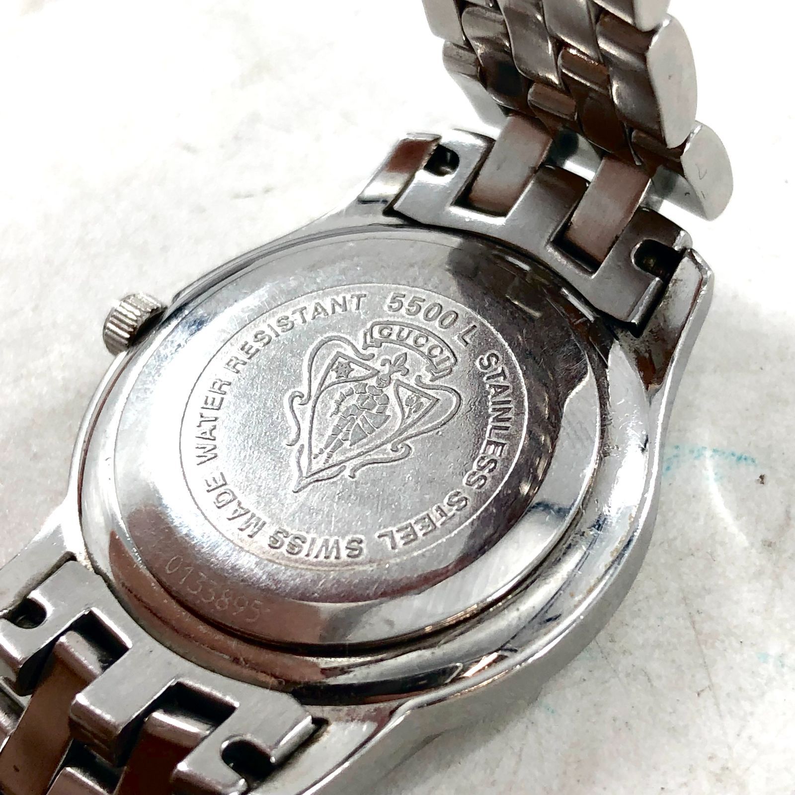 GUCCI グッチ 5500L QZ/SS ホワイトシェル文字盤 11Pダイヤ レディース 