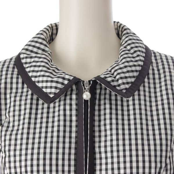 René 20SS ギンガムチェックコート パールチャーム 5018040 ルネ 20SS ギンガムチェックコート ポリエステル パール