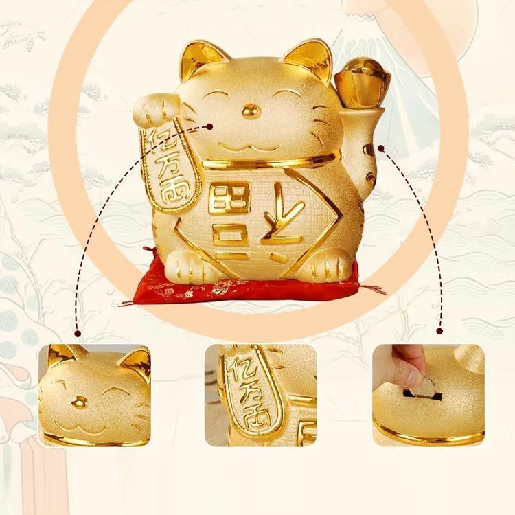 金色招き猫　貯金箱　金運招福　最終値下げ 招き猫 金色 ゴールド 貯金箱 金運招福 縁起物 商売繁盛｜Yahoo